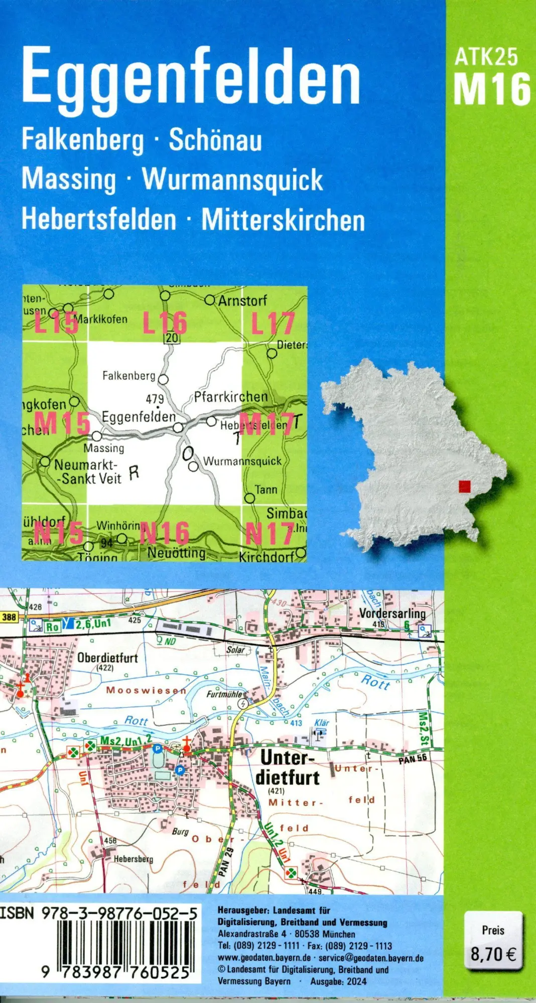 Bild: 9783987760525 | ATK25-M16 Eggenfelden (Amtliche Topographische Karte 1:25000) | 2024