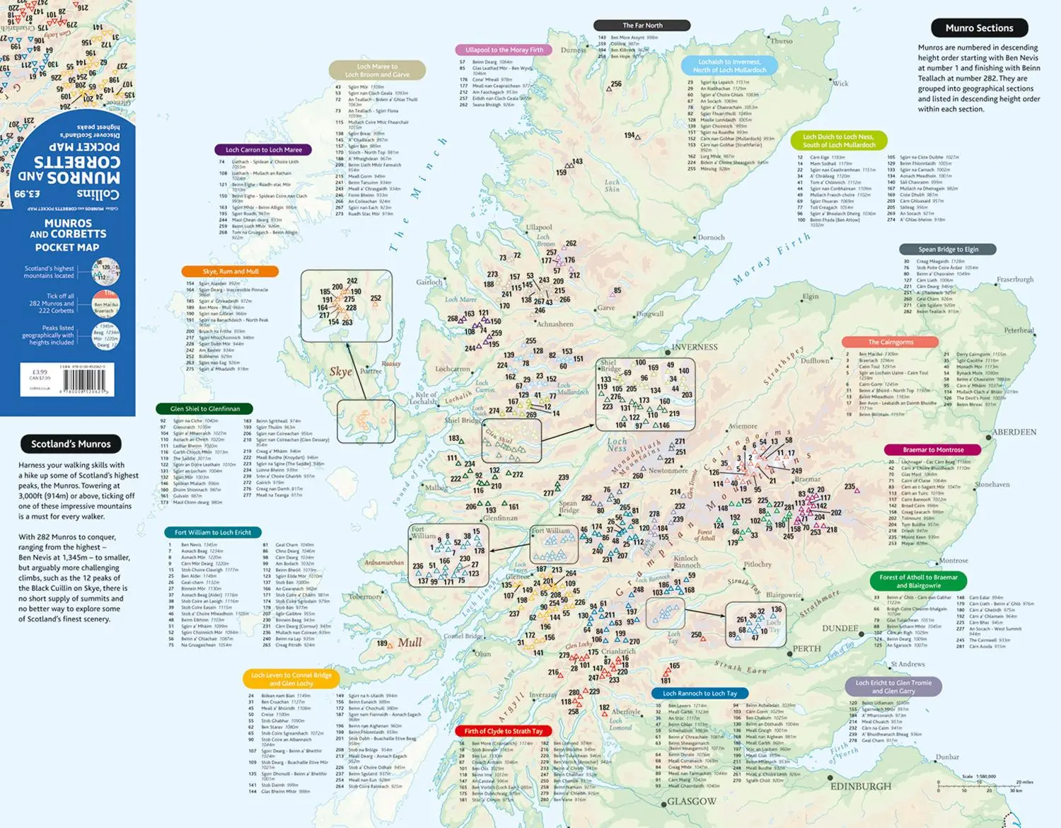 Bild: 9780008520625 | Munros and Corbetts Pocket Map | Discover Scotland's Highest Peaks