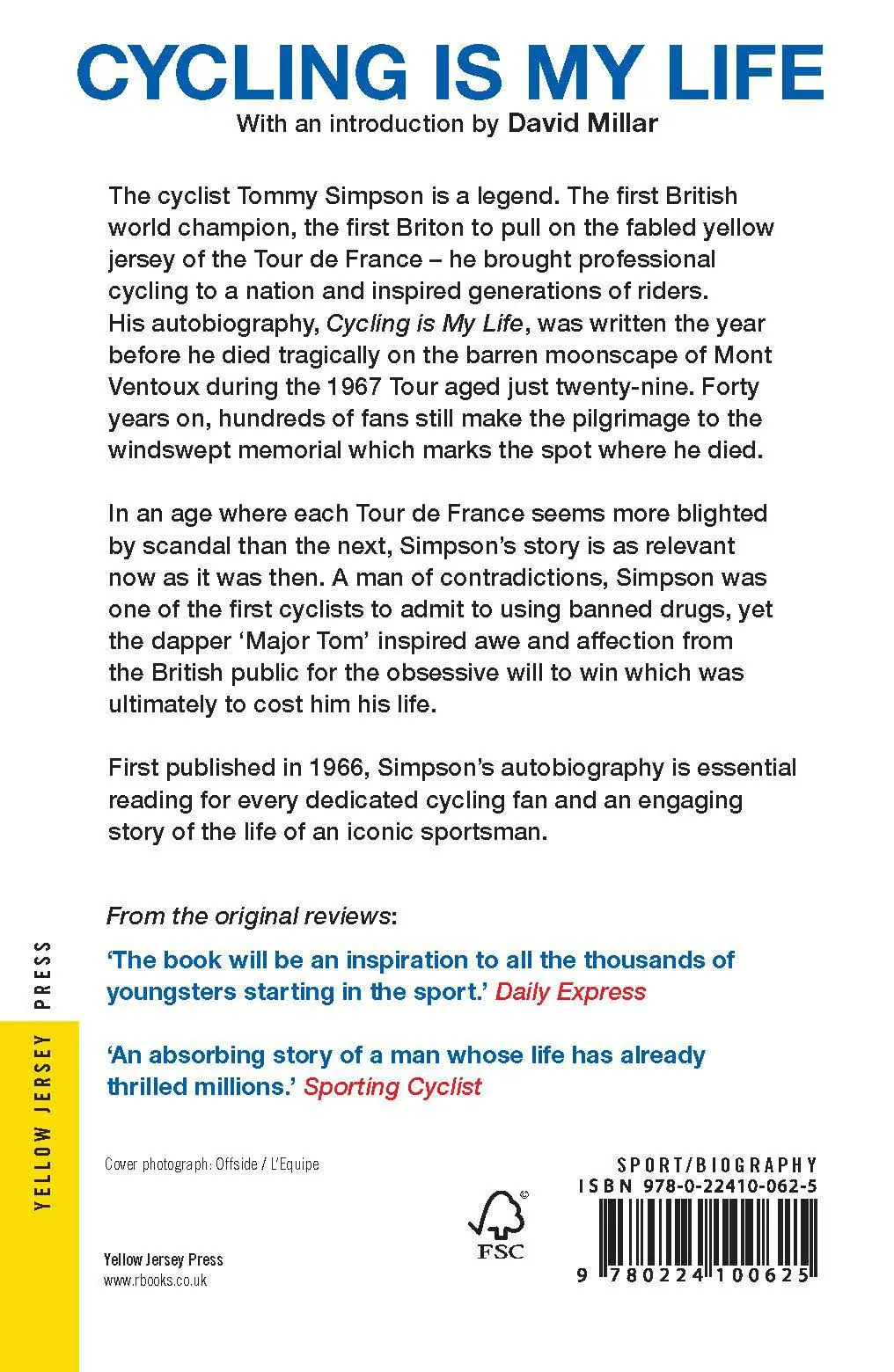 Rückseite: 9780224100625 | Cycling is My Life | Tommy Simpson | Taschenbuch | Englisch | 2016