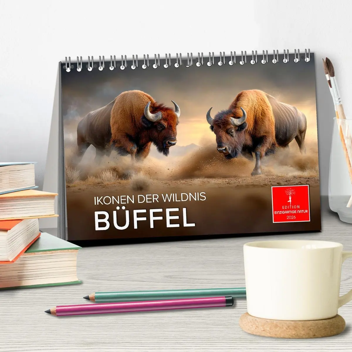 Bild: 9783457310625 | Büffel - Ikonen der Wildnis (Tischkalender 2026 DIN A5 quer),...