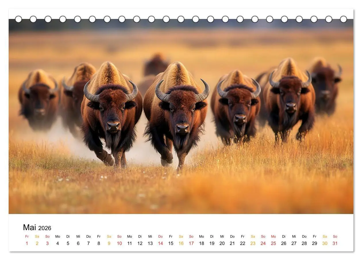 Bild: 9783457310625 | Büffel - Ikonen der Wildnis (Tischkalender 2026 DIN A5 quer),...