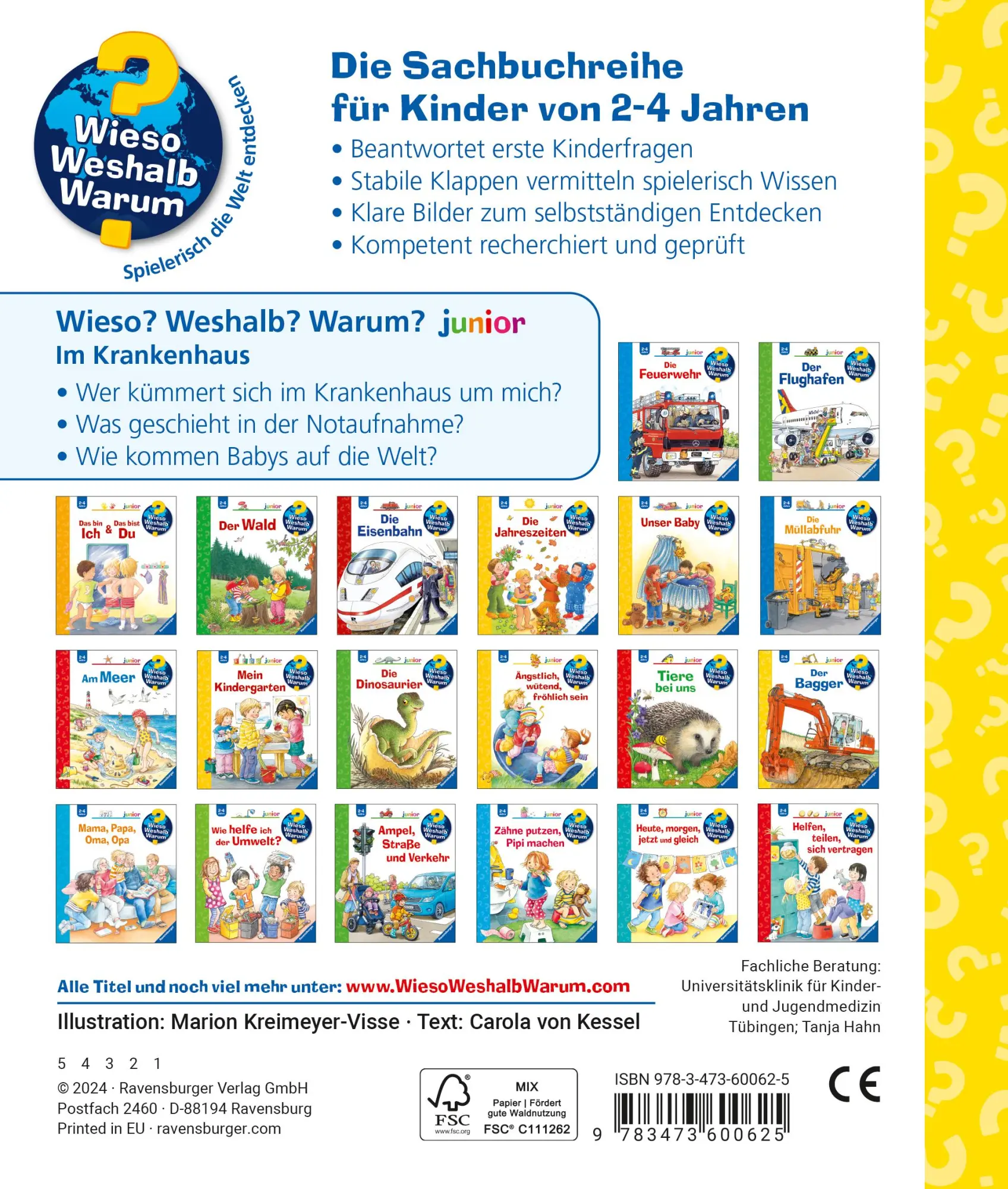 Rückseite: 9783473600625 | Wieso? Weshalb? Warum? junior, Band 75 - Im Krankenhaus | Kessel