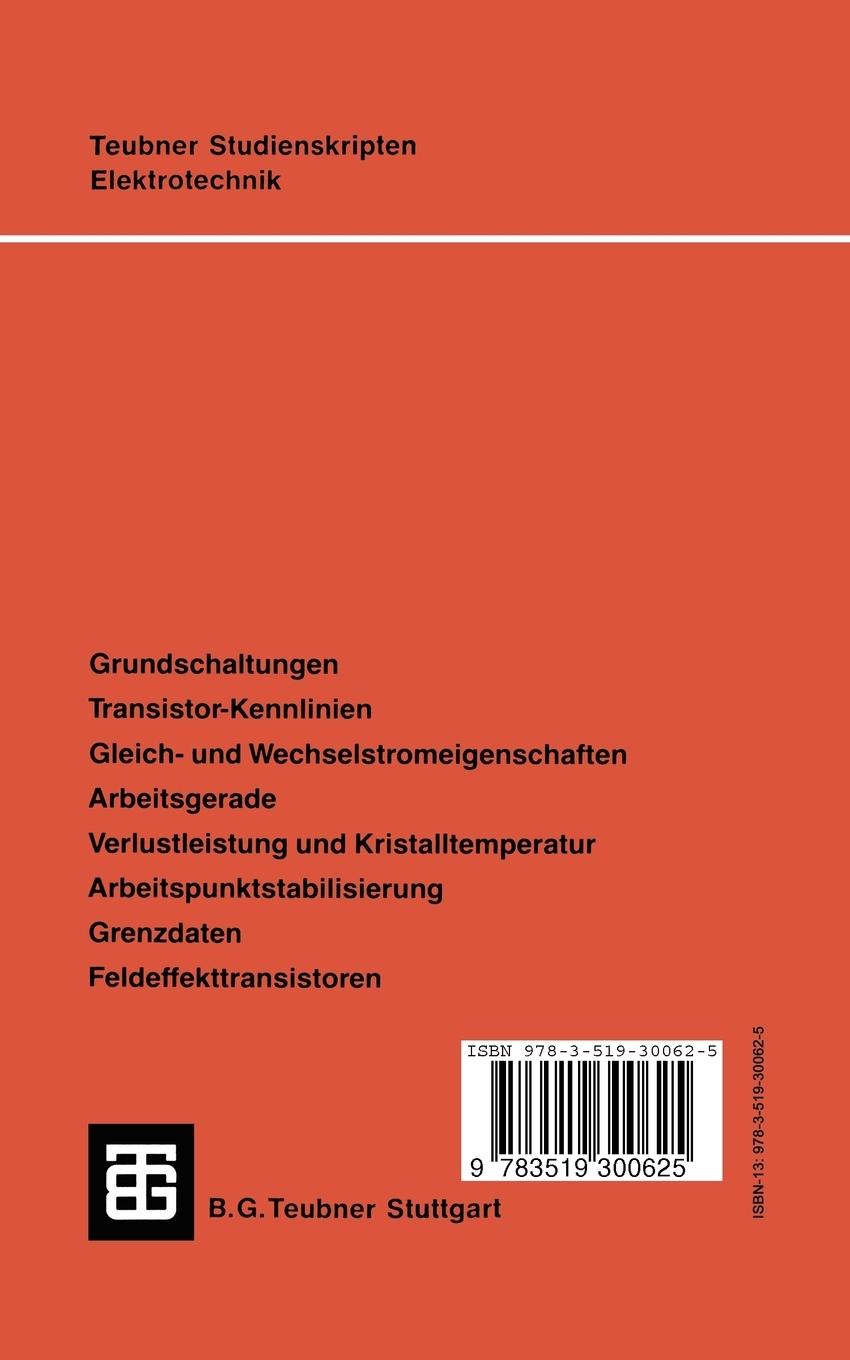 Rückseite: 9783519300625 | Transistorverstärker | Technische Grundlagen | Hans-Dieter Kirschbaum