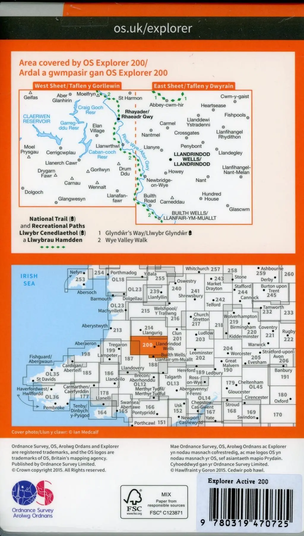 Bild: 9780319470725 | Llandrindod Wells and Elan Valley, Rhayader | Ordnance Survey | 2015