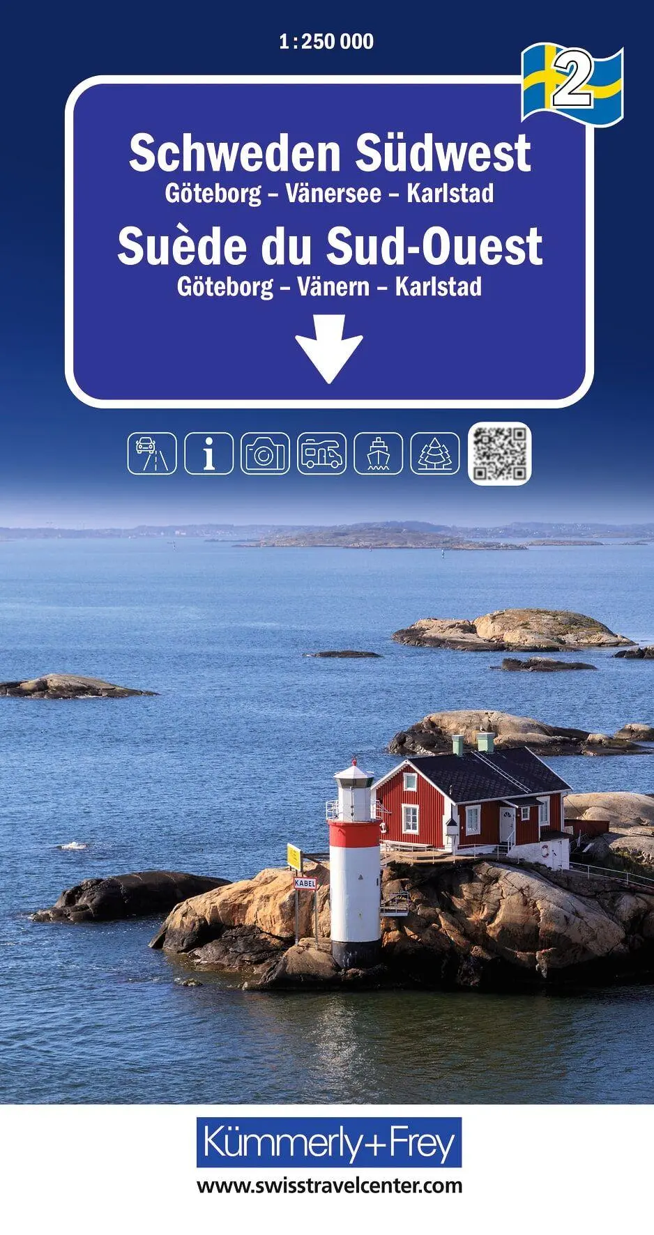 Cover: 9783259300725 | Kümmerly+Frey Regional-Strassenkarte 2 Schweden Südwest 1:250.000