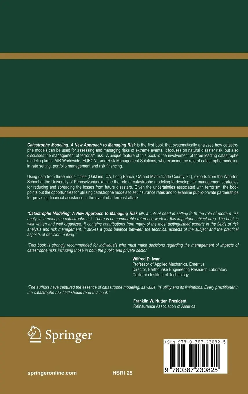 Rückseite: 9780387230825 | Catastrophe Modeling | A New Approach to Managing Risk | Buch | xix