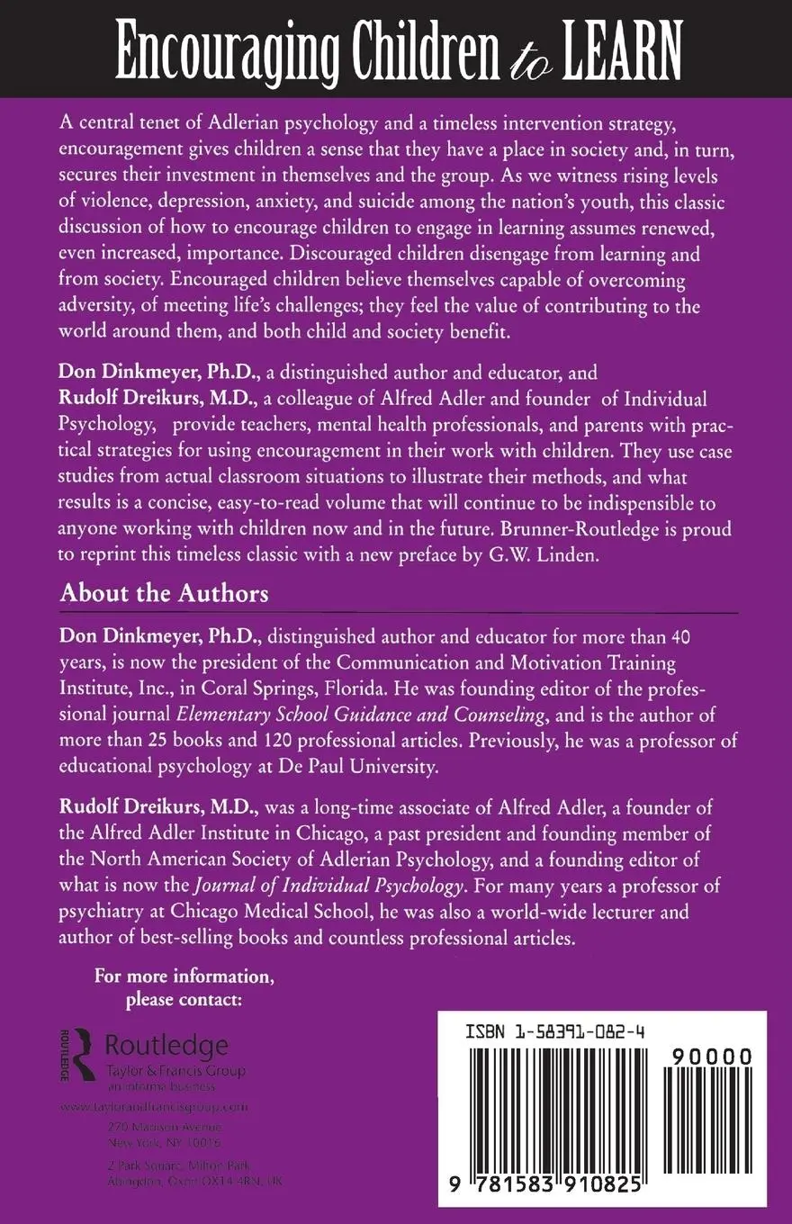 Rückseite: 9781583910825 | Encouraging Children to Learn | Rudolf Dreikurs (u. a.) | Taschenbuch