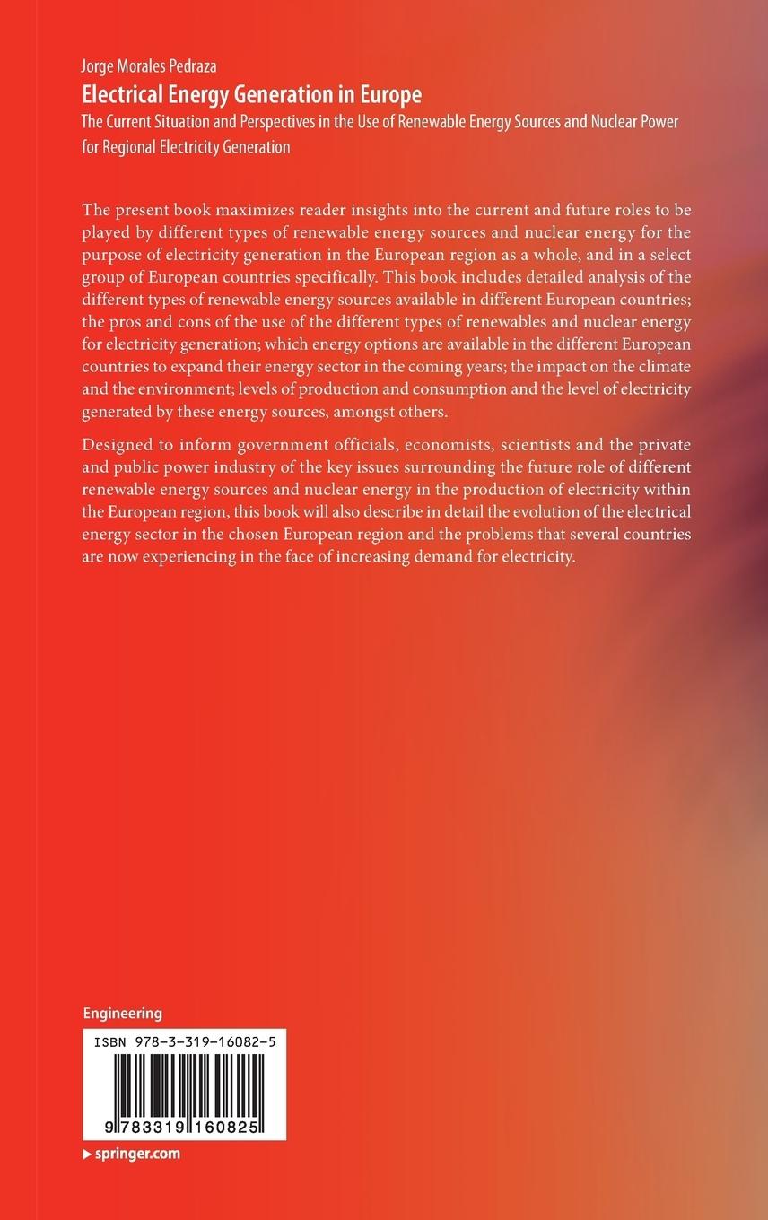 Rückseite: 9783319160825 | Electrical Energy Generation in Europe | Jorge Morales Pedraza | Buch
