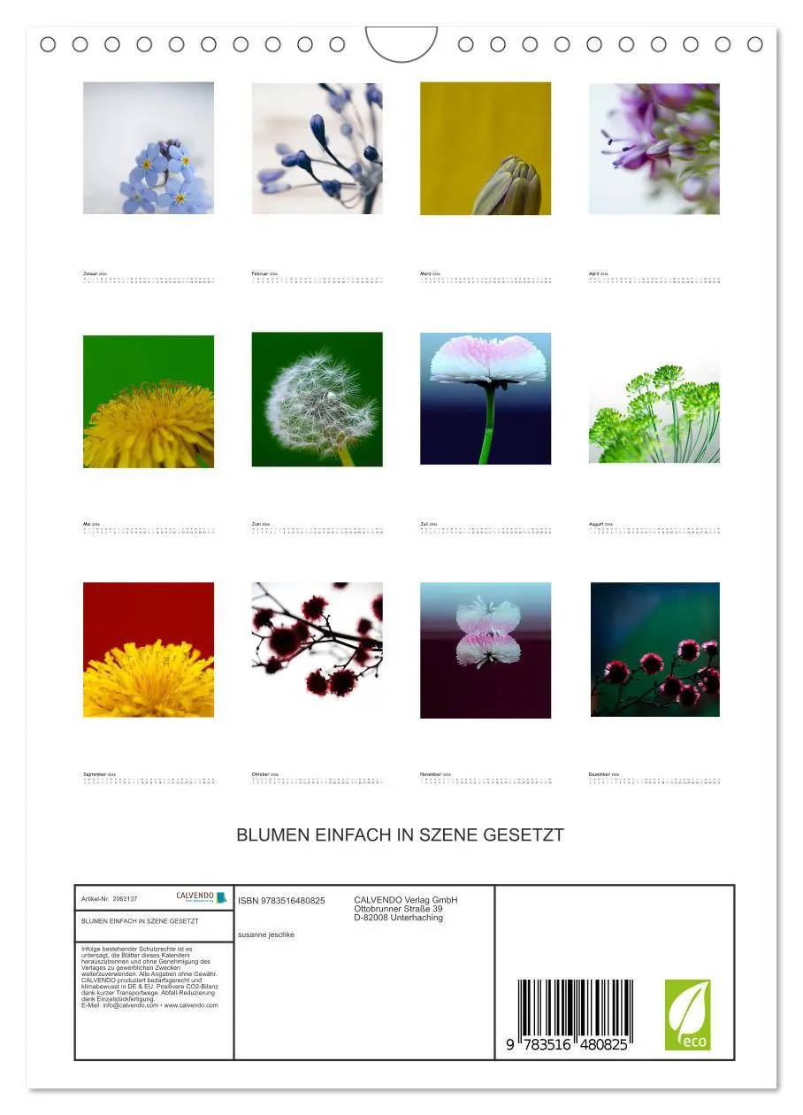 Bild: 9783516480825 | BLUMEN EINFACH IN SZENE GESETZT (Wandkalender 2026 DIN A4 hoch),...