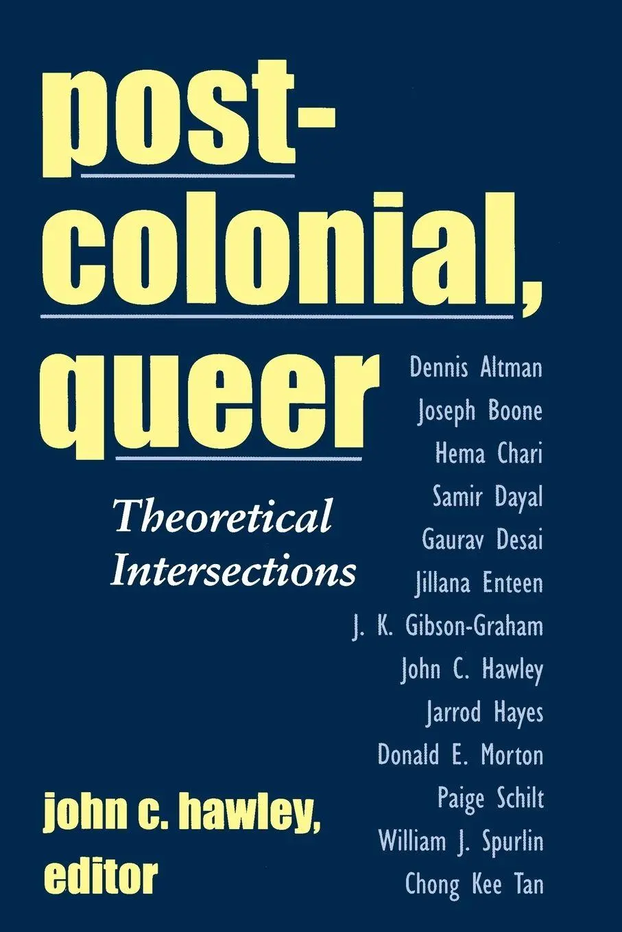 Cover: 9780791450925 | Postcolonial, Queer | Theoretical Intersections | John C. Hawley