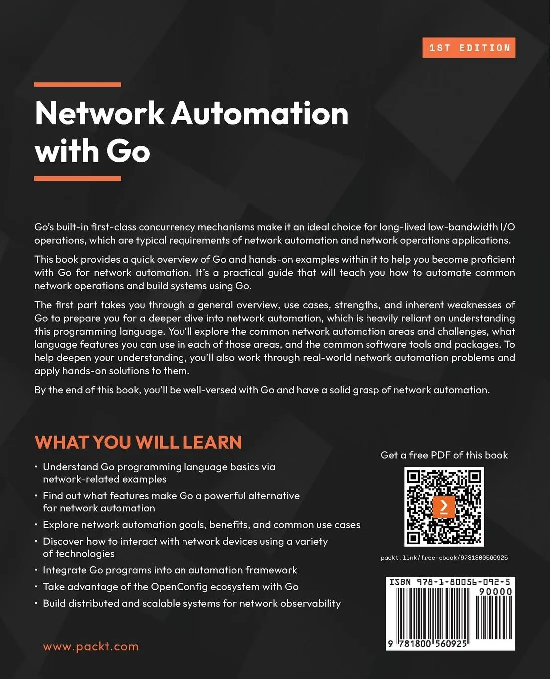 Rückseite: 9781800560925 | Network Automation with Go | Nicolas Leiva (u. a.) | Taschenbuch