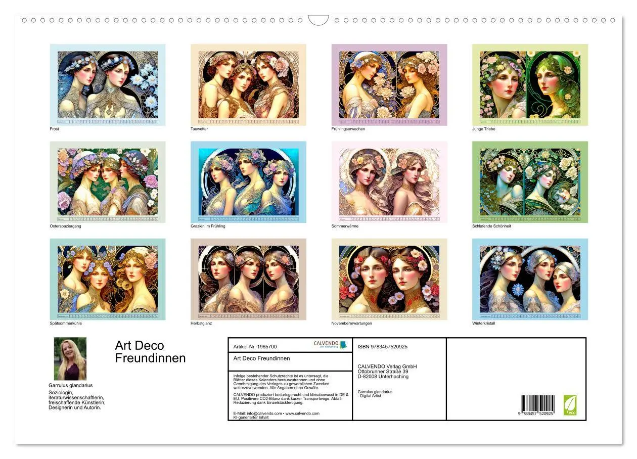 Bild: 9783457520925 | Art Deco Freundinnen (Wandkalender 2026 DIN A2 quer), CALVENDO...