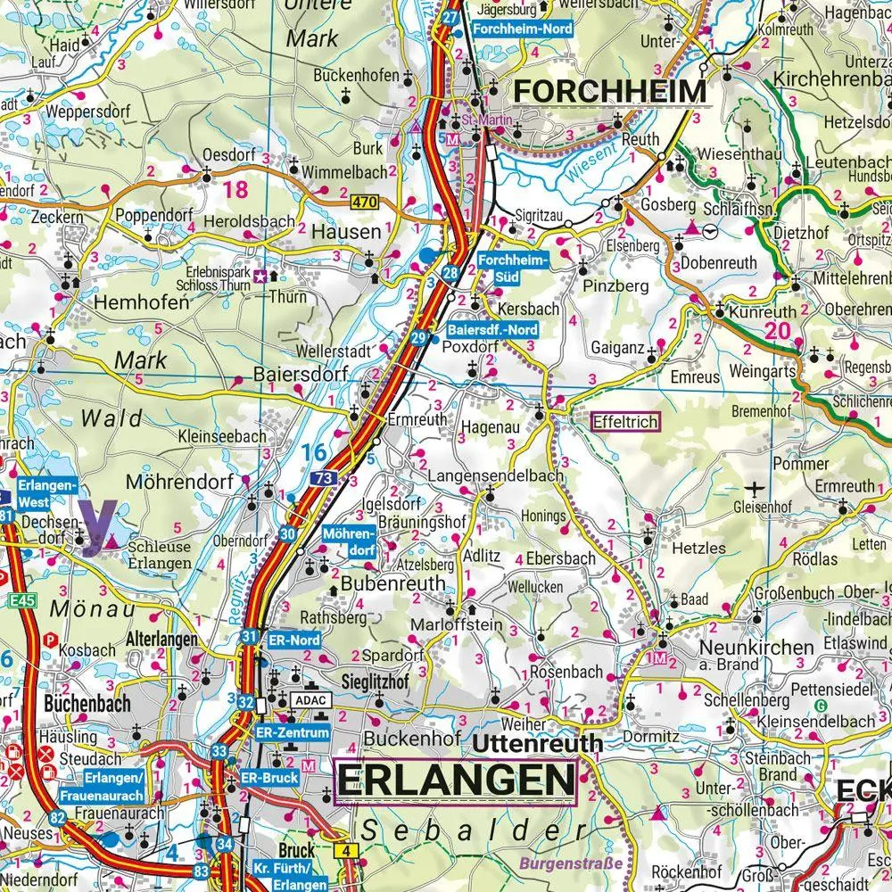 Bild: 9783707920925 | Bayern Nord, Straßen- und Freizeitkarte 1:200.000, freytag &amp; berndt