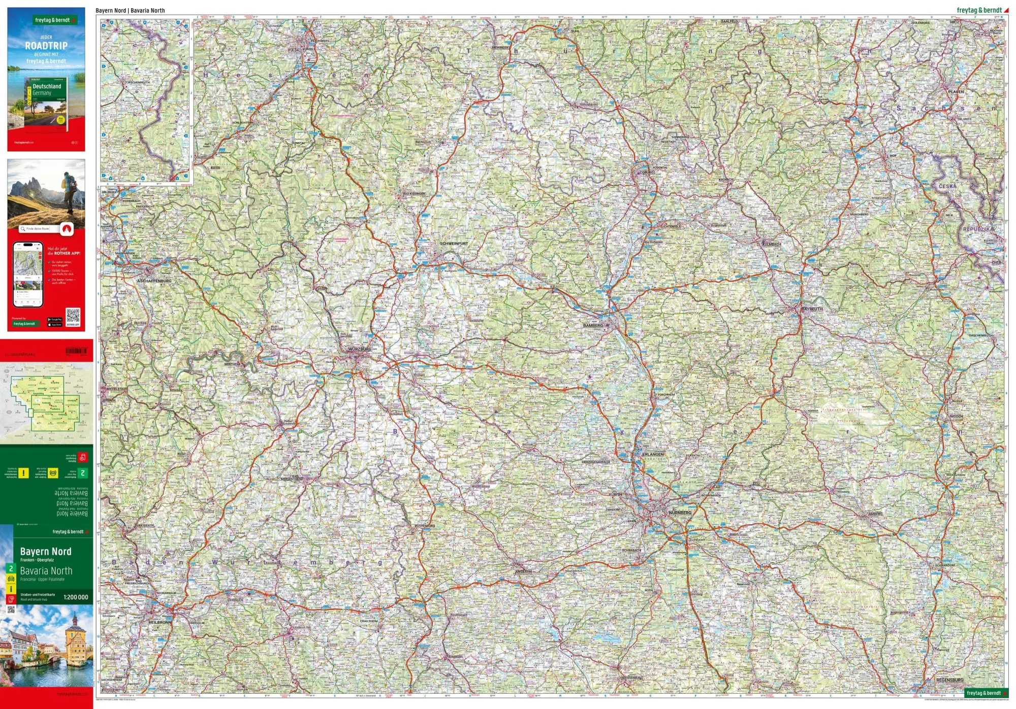 Bild: 9783707920925 | Bayern Nord, Straßen- und Freizeitkarte 1:200.000, freytag &amp; berndt