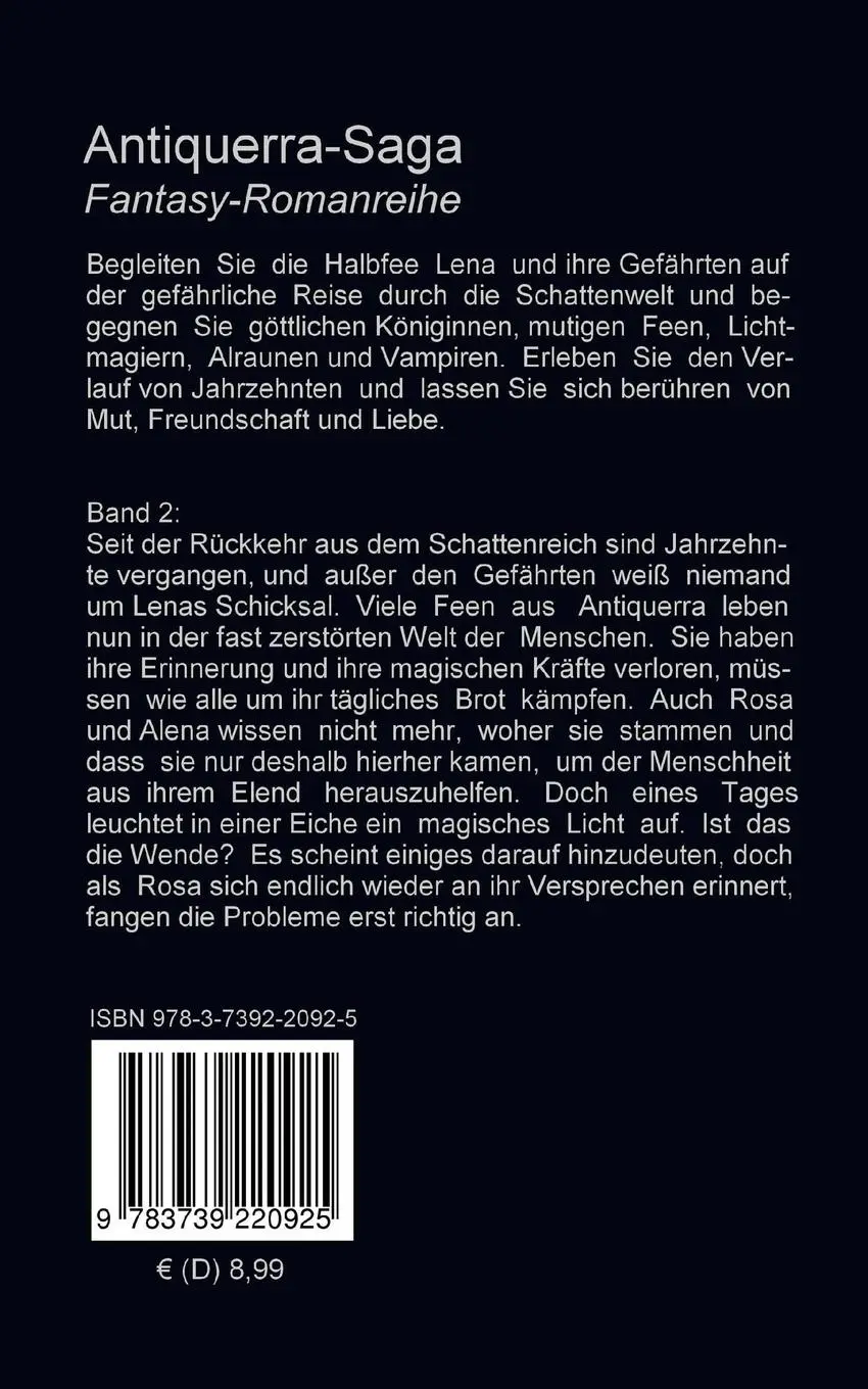 Rückseite: 9783739220925 | Feenschwur | Angela Mackert | Taschenbuch | Antiquerra-Saga | 200 S.