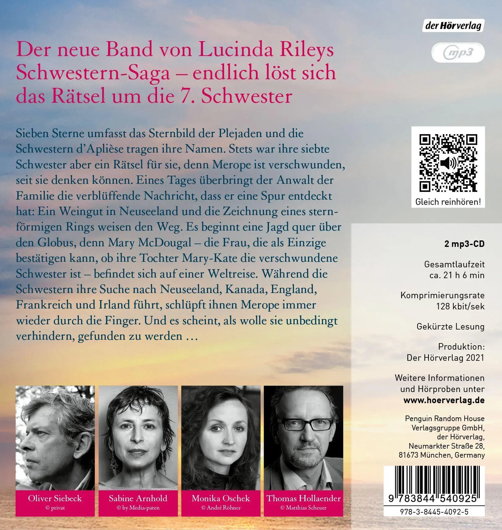 Bild: 9783844540925 | Die verschwundene Schwester | Lucinda Riley | MP3 | Deutsch | 2021