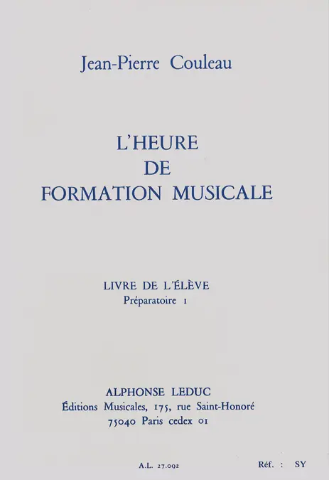Cover: 9790046270925 | L'Heure de formation musicale livre de l'élève (préparatoire 1) | Buch