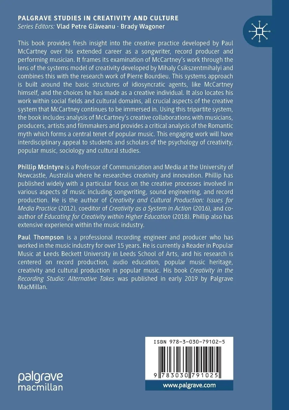 Rückseite: 9783030791025 | Paul McCartney and His Creative Practice | The Beatles and Beyond