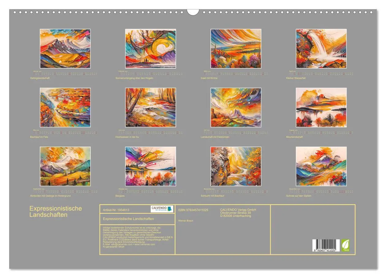 Bild: 9783457411025 | Expressionistische Landschaften (Wandkalender 2026 DIN A2 quer),...