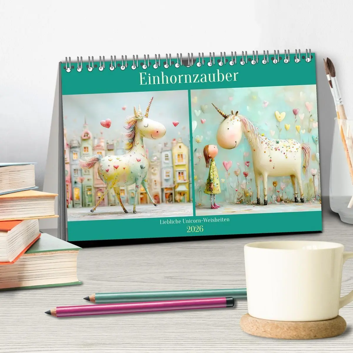 Bild: 9783516741025 | Einhornzauber. Liebliche Unicorn-Weisheiten (Tischkalender 2026 DIN...