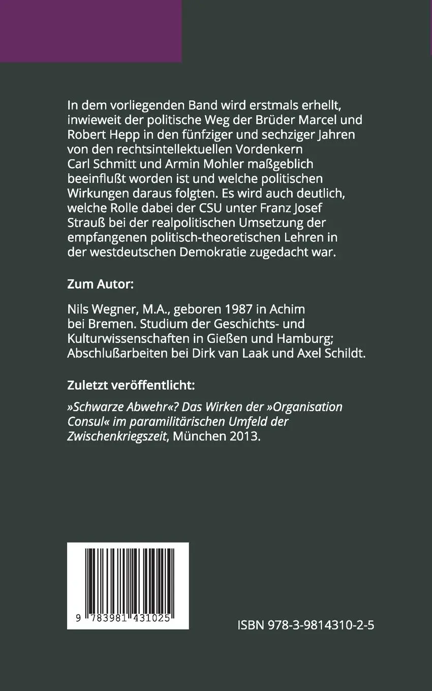 Rückseite: 9783981431025 | Erträge | Schriftenreihe der Bibliothek des Konservatismus, Band 2