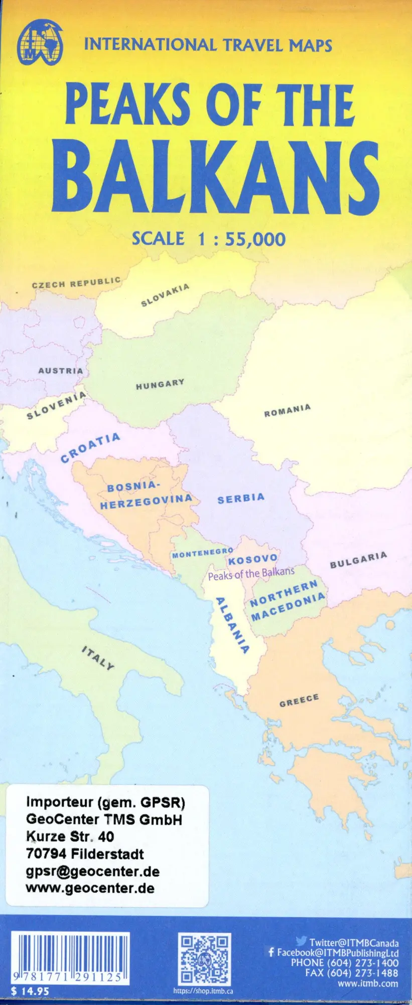 Bild: 9781771291125 | Balkans and Peaks | 1:2750000 | (Land-)Karte | Gefalzt | Englisch