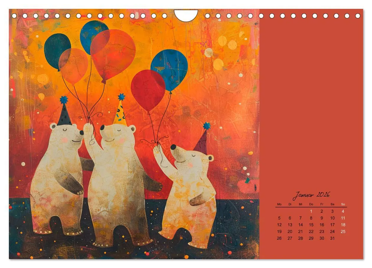 Bild: 9783457331125 | Wenn Tiere feiern (Wandkalender 2026 DIN A4 quer), CALVENDO...