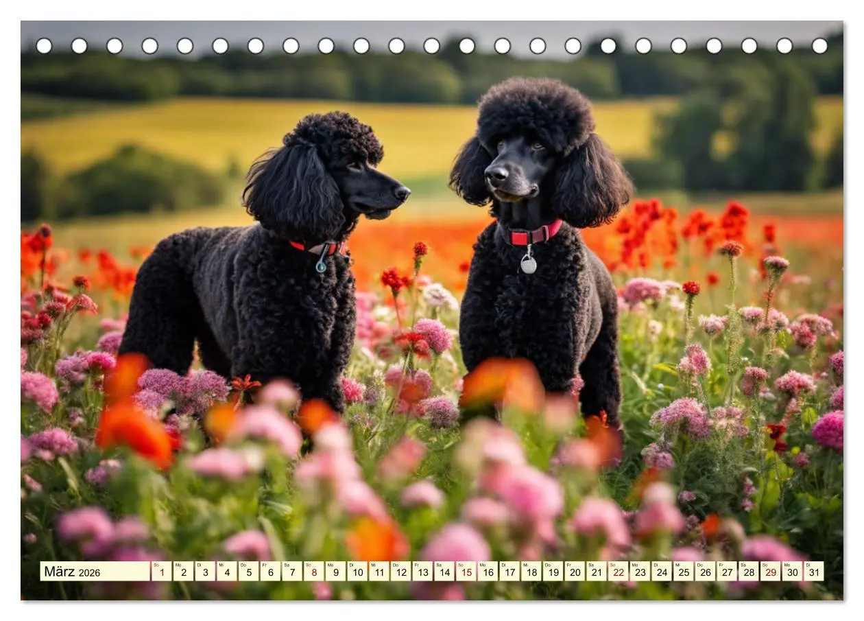Bild: 9783457401125 | Pudel in allen Farben und Größen (Tischkalender 2026 DIN A5 quer),...