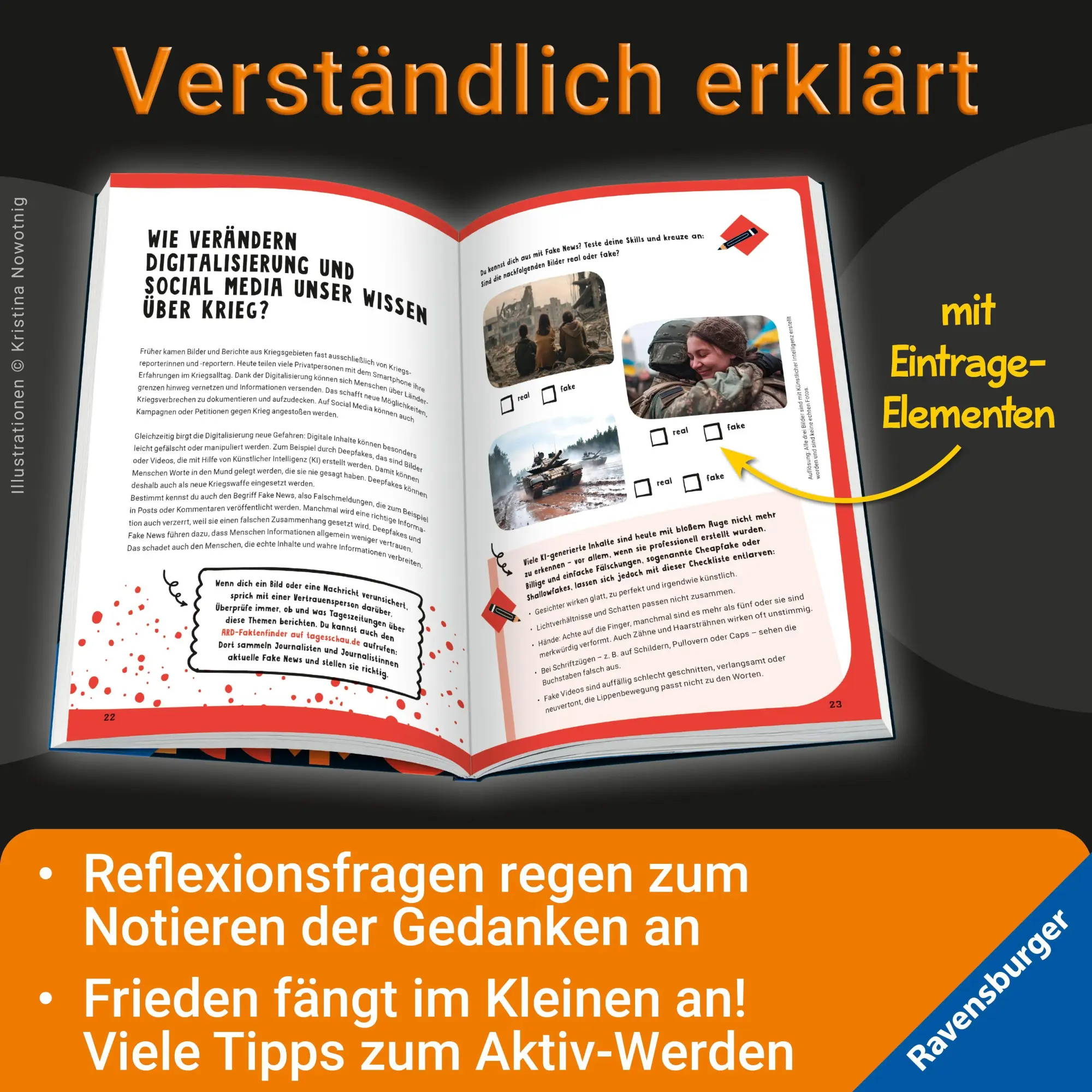 Bild: 9783473481125 | Let's talk about - Frieden und Kriege. Dein Eintragebuch | Buch | 2026