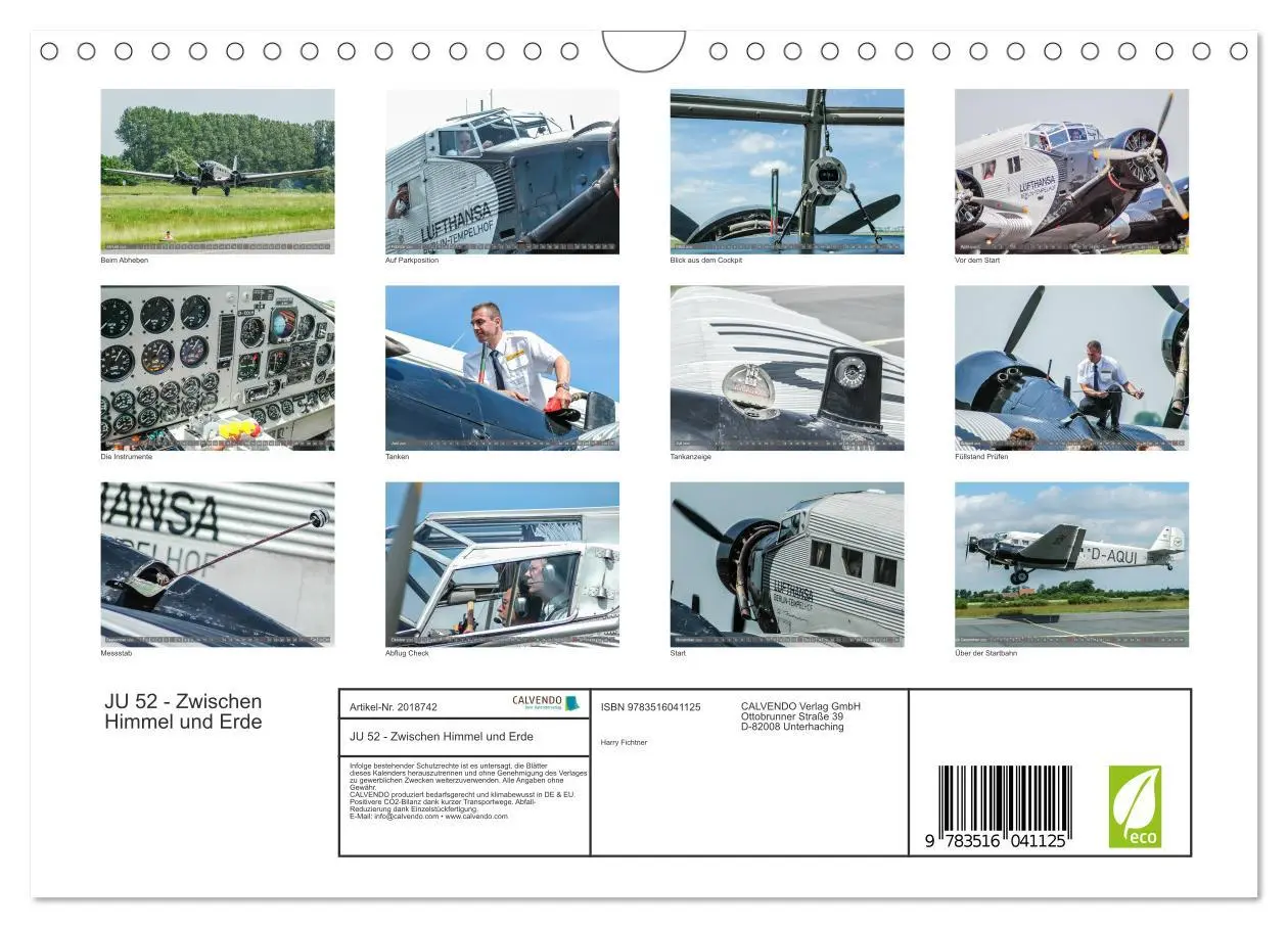 Bild: 9783516041125 | JU 52 - Zwischen Himmel und Erde (Wandkalender 2026 DIN A4 quer),...
