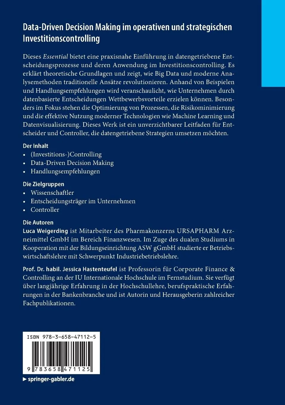 Rückseite: 9783658471125 | Data-Driven Decision Making im operativen und strategischen...