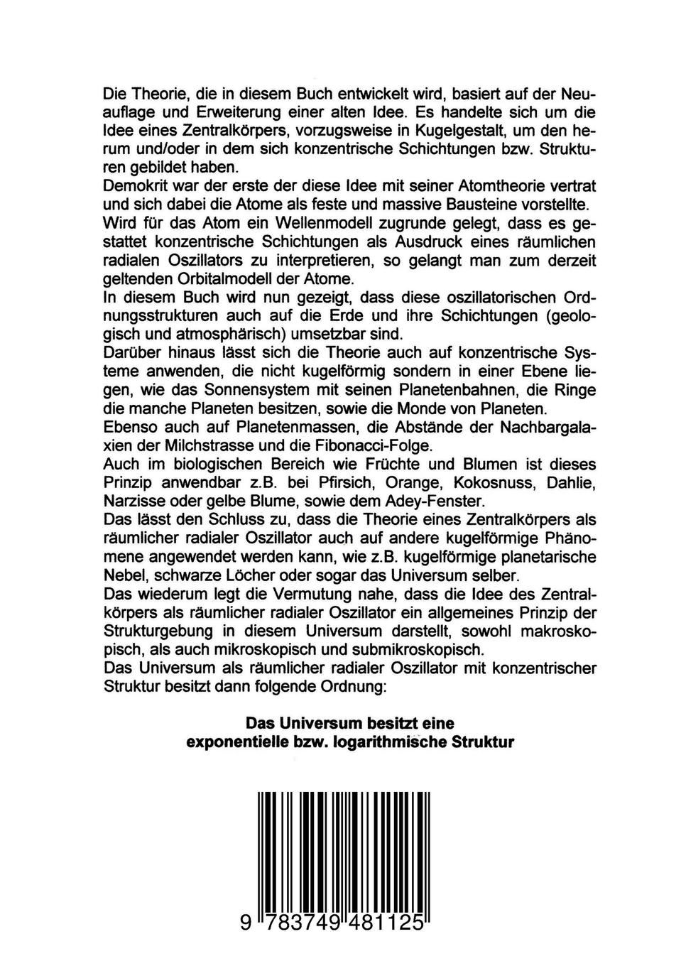 Rückseite: 9783749481125 | Planetare Systeme der Erde 1 | Klassische Systeme | Klaus Piontzik