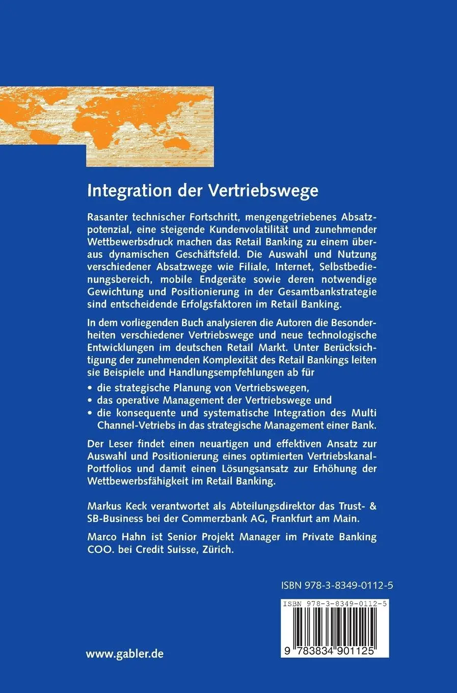 Rückseite: 9783834901125 | Integration der Vertriebswege | Marco Hahn (u. a.) | Buch | 288 S.