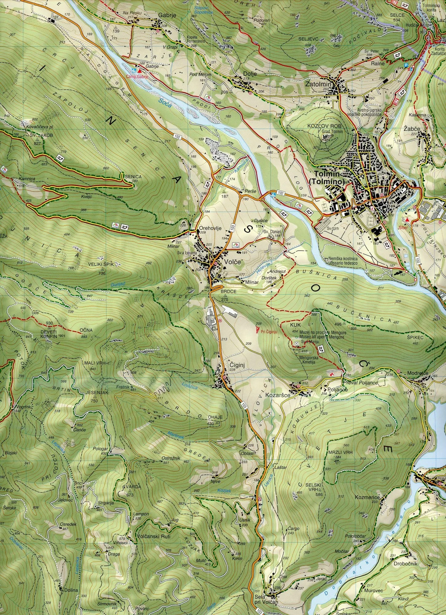 Bild: 9788883151125 | Tabacco Tolmin-Bohinjske Gore-Krn-Vogel-Rodica 1 : 25 000 | 1 S.