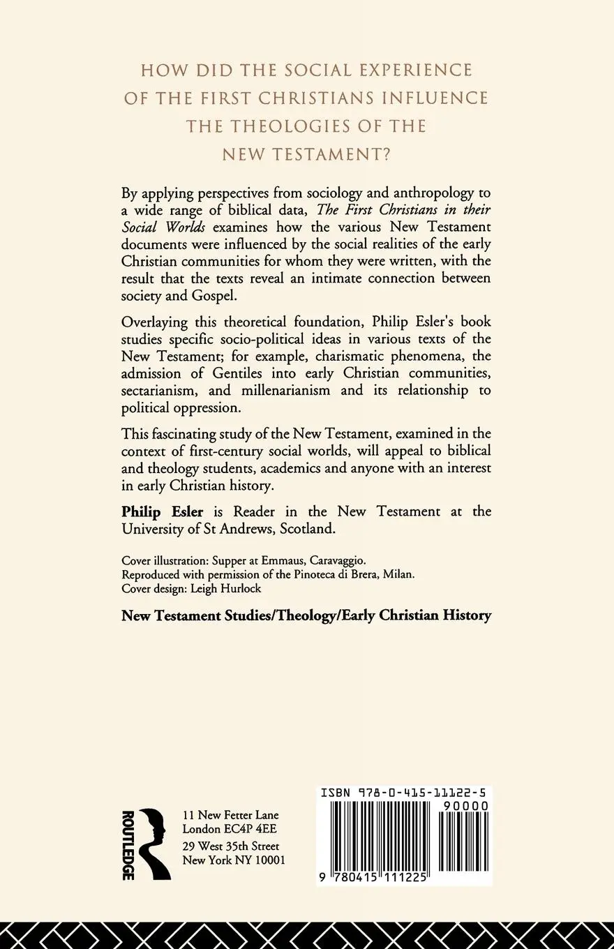 Rückseite: 9780415111225 | The First Christians in Their Social Worlds | Philip F. Esler | Buch