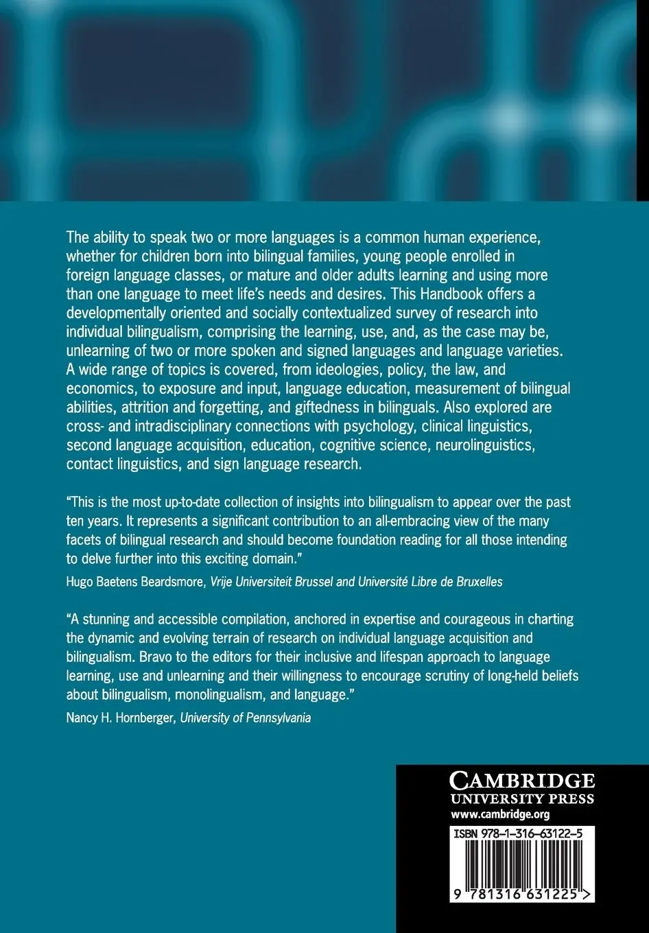 Rückseite: 9781316631225 | The Cambridge Handbook of Bilingualism | Annick De Houwer (u. a.)