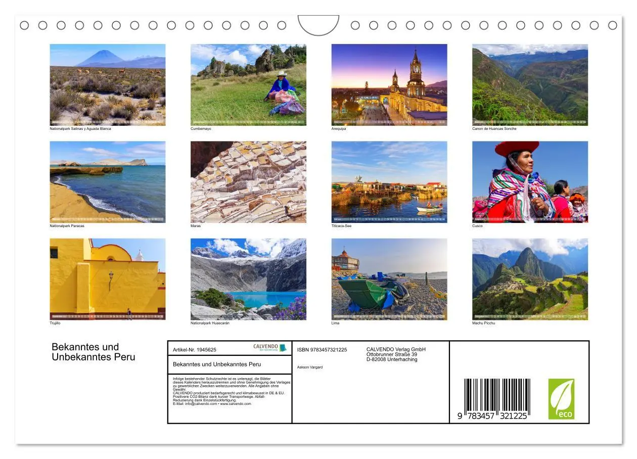 Bild: 9783457321225 | Bekanntes und Unbekanntes Peru (Wandkalender 2026 DIN A4 quer),...