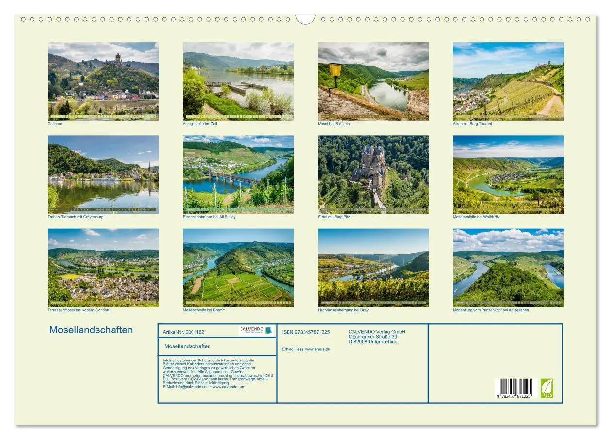 Bild: 9783457871225 | Mosellandschaften (Wandkalender 2026 DIN A2 quer), CALVENDO...