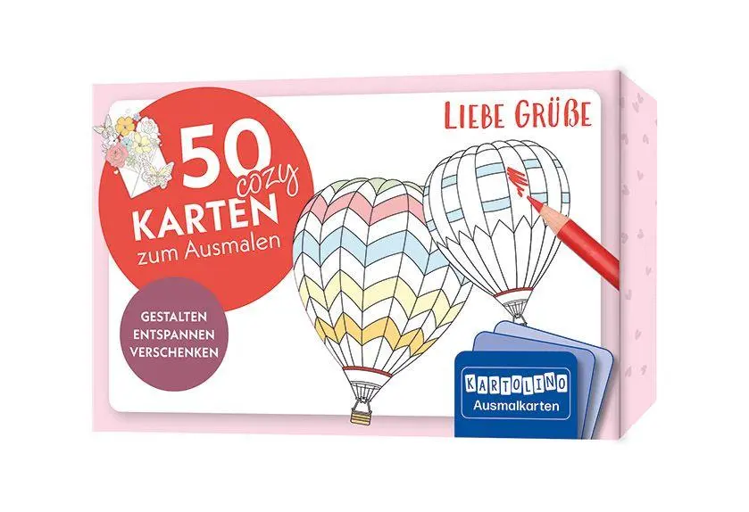 Cover: 9783790101225 | 50 cozy Karten zum Ausmalen - Liebe Grüße | Box | 50 S. | Deutsch