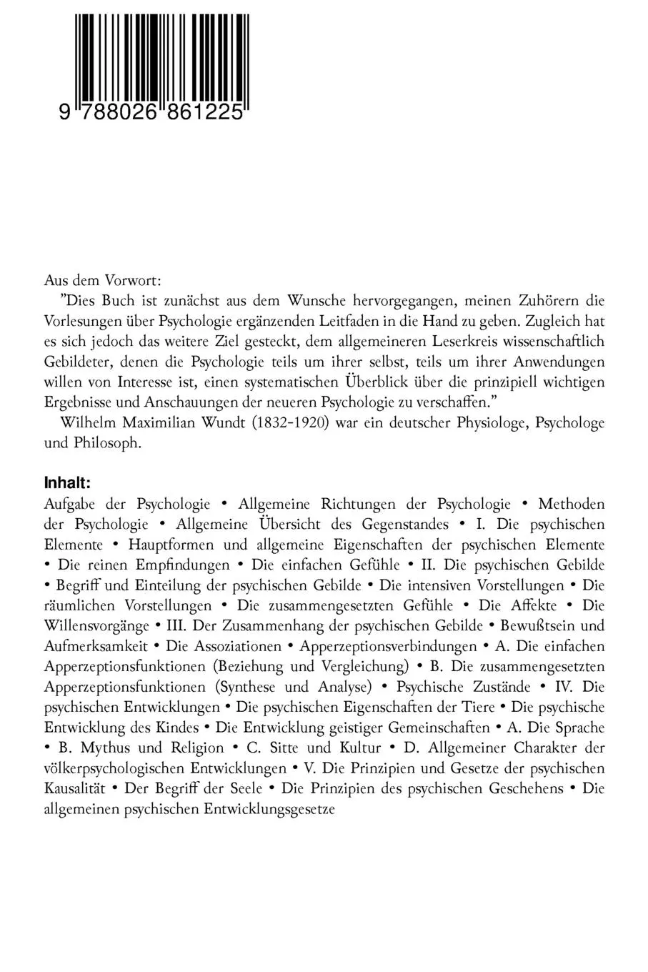Rückseite: 9788026861225 | Grundriss der Psychologie | Wilhelm Maximilian Wundt | Taschenbuch