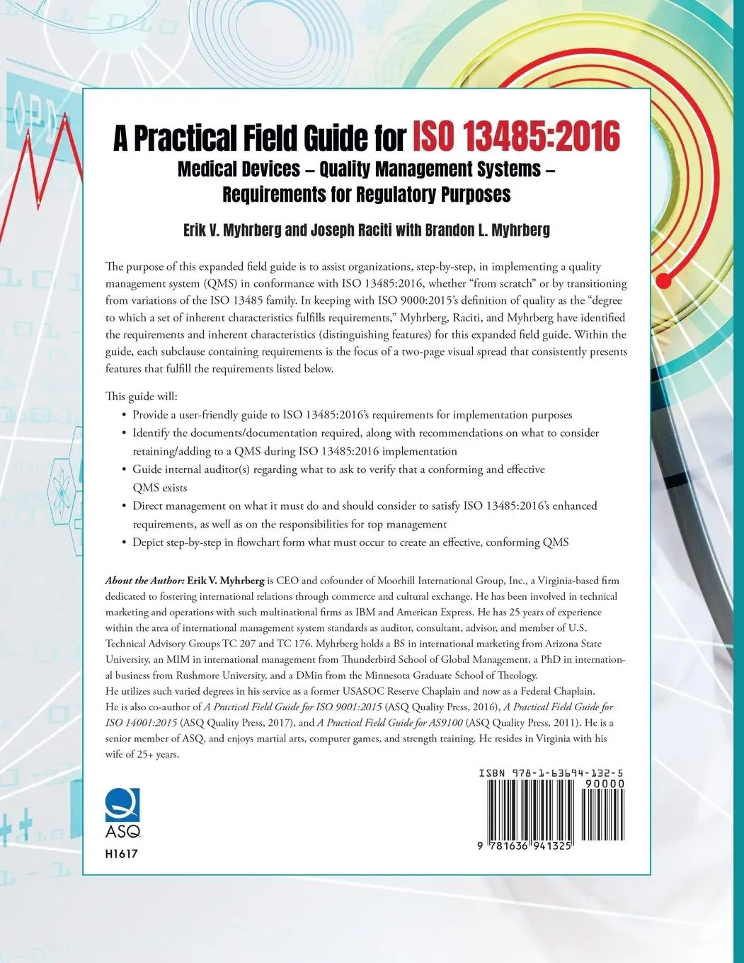 Rückseite: 9781636941325 | A Practical Field Guide for ISO 13485 | Erik V. Myhrberg (u. a.)
