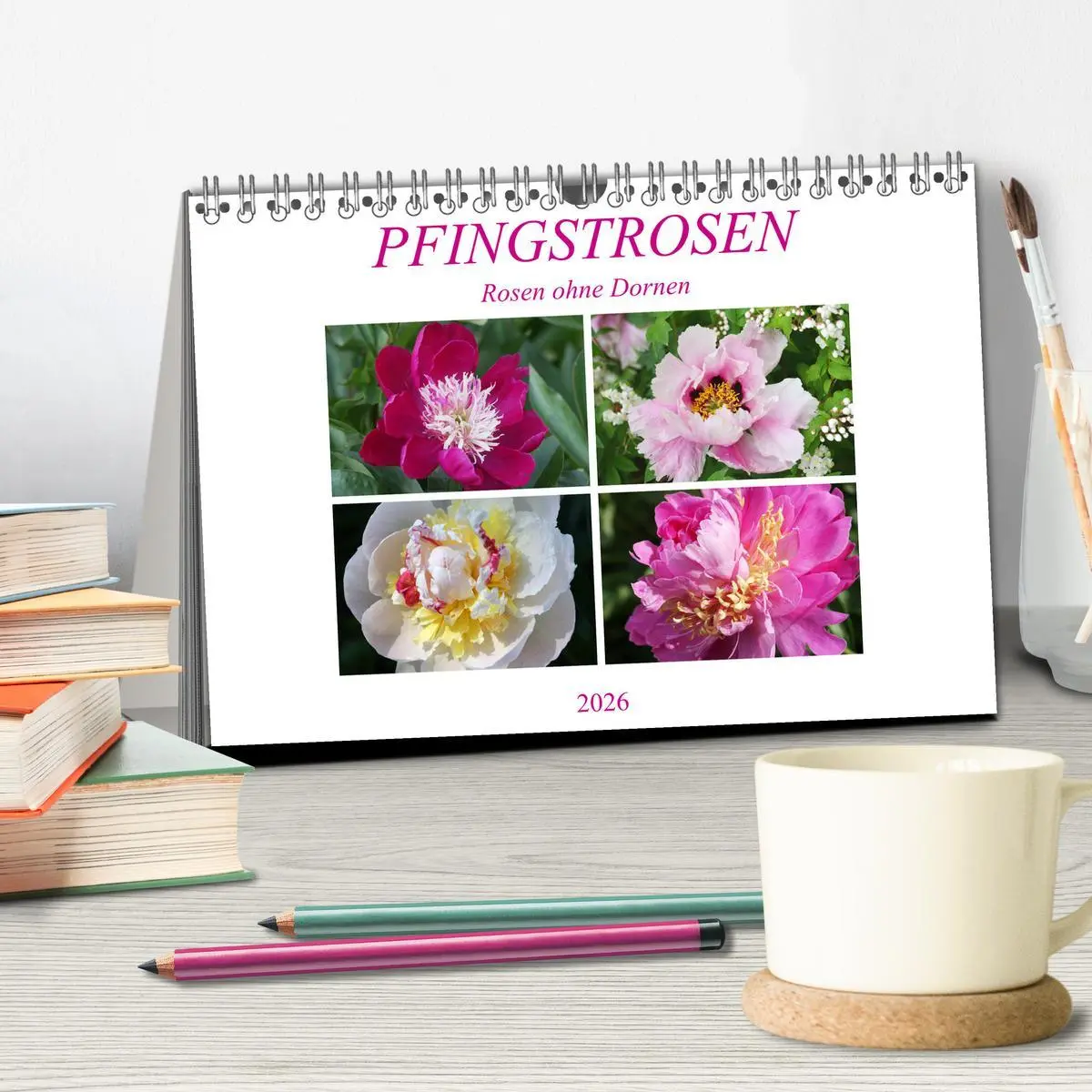 Bild: 9783457931325 | PFINGSTROSEN Rosen ohne Dornen (Tischkalender 2026 DIN A5 quer),...
