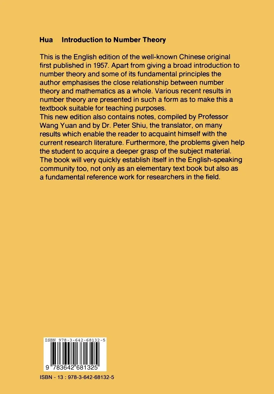 Rückseite: 9783642681325 | Introduction to Number Theory | L. -K. Hua | Taschenbuch | xviii