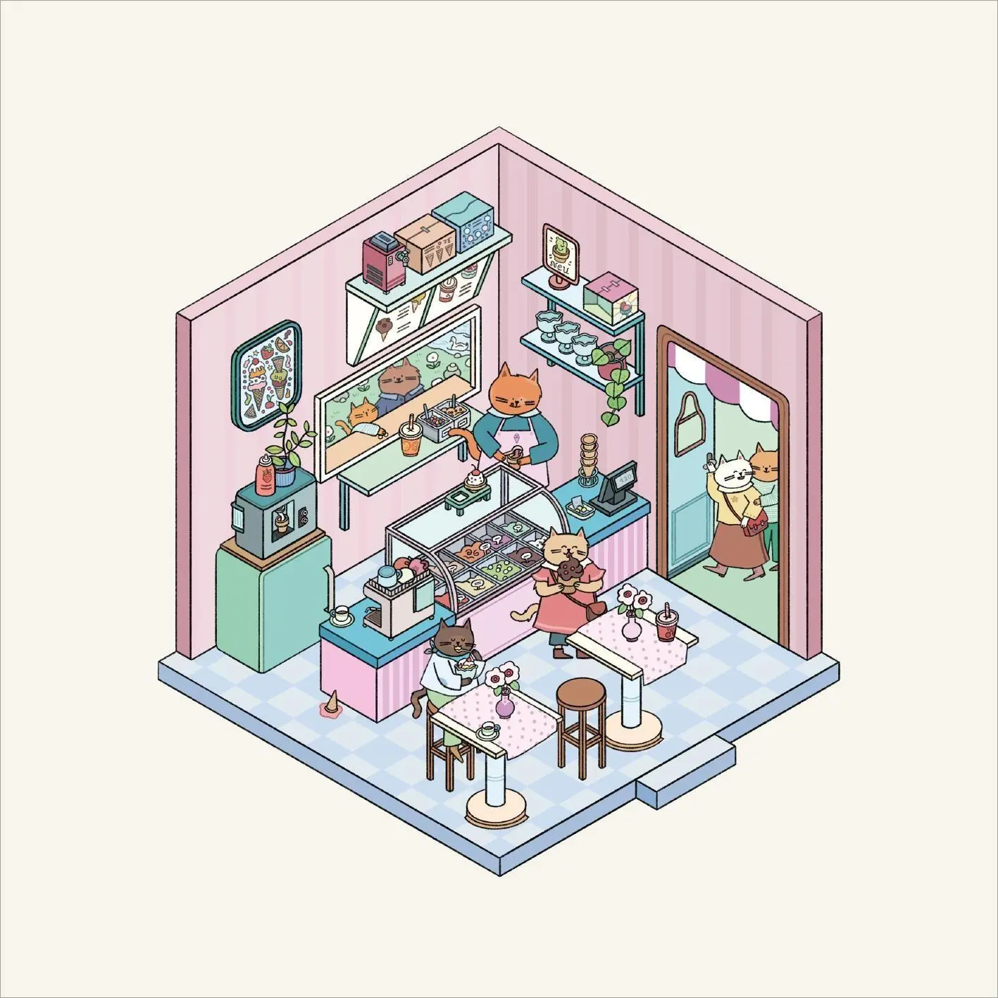 Bild: 9783845871325 | Mein 3D-Stickerhaus - Cozy Stadtbummel | Hannah Detterbeck | Buch