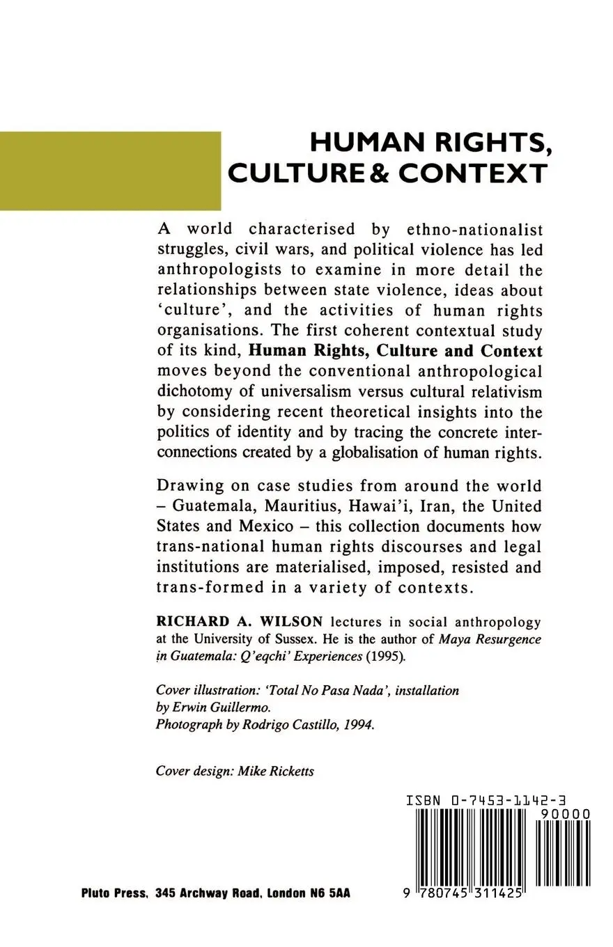Rückseite: 9780745311425 | Human Rights, Culture and Context | Anthropological Perspectives