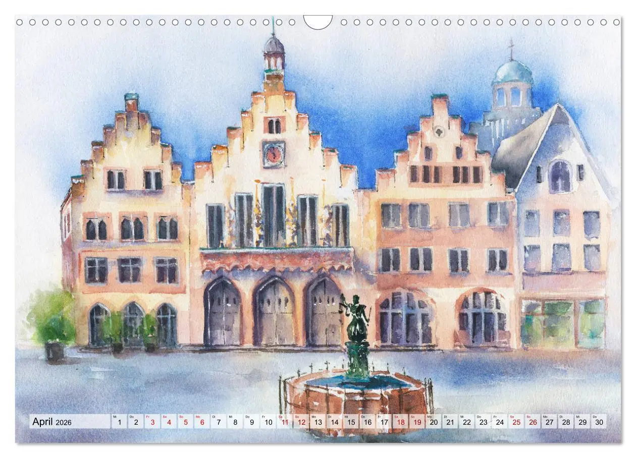 Bild: 9783457781425 | Frankfurt in Aquarell (Wandkalender 2026 DIN A3 quer), CALVENDO...