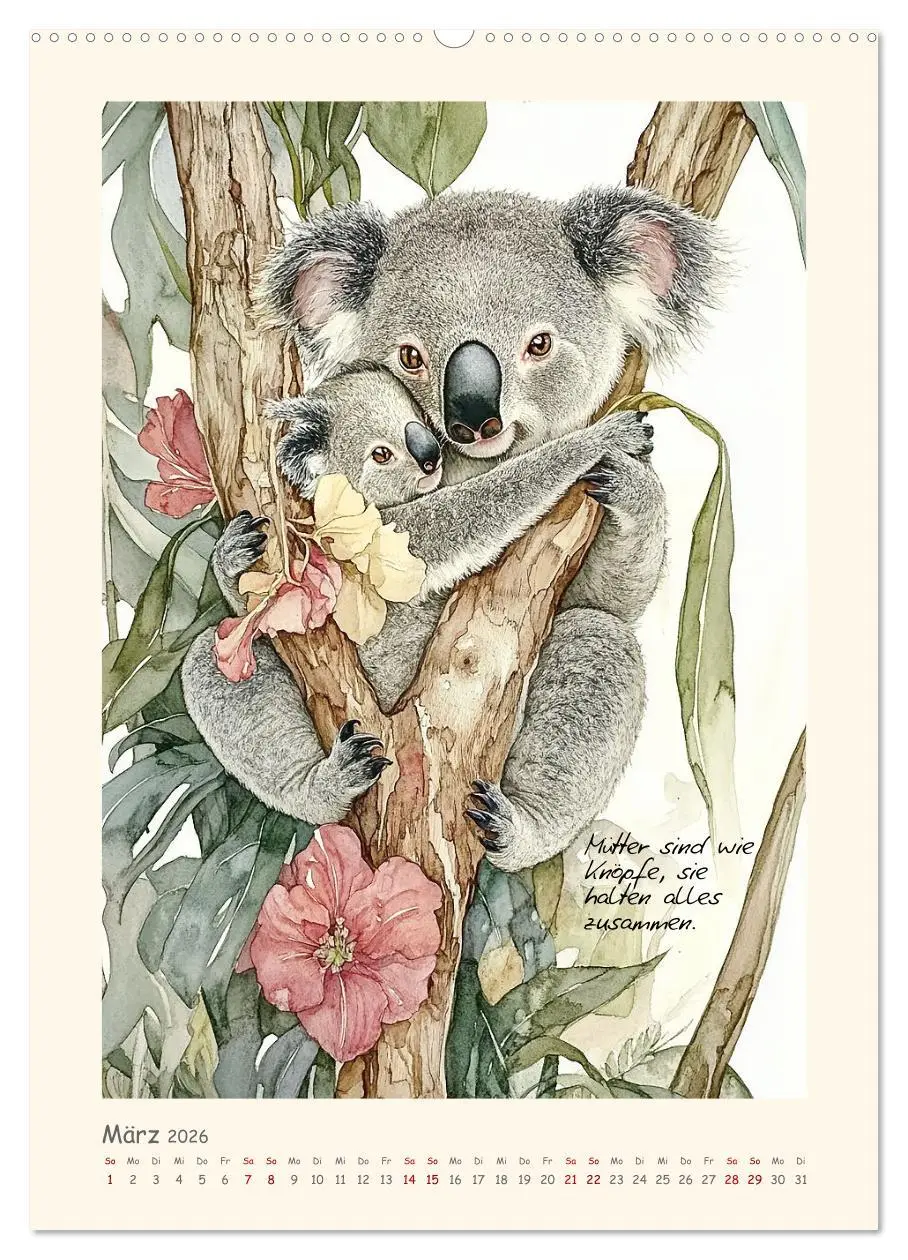 Bild: 9783516251425 | Liebenswerte Tierillustrationen (Wandkalender 2026 DIN A2 hoch),...