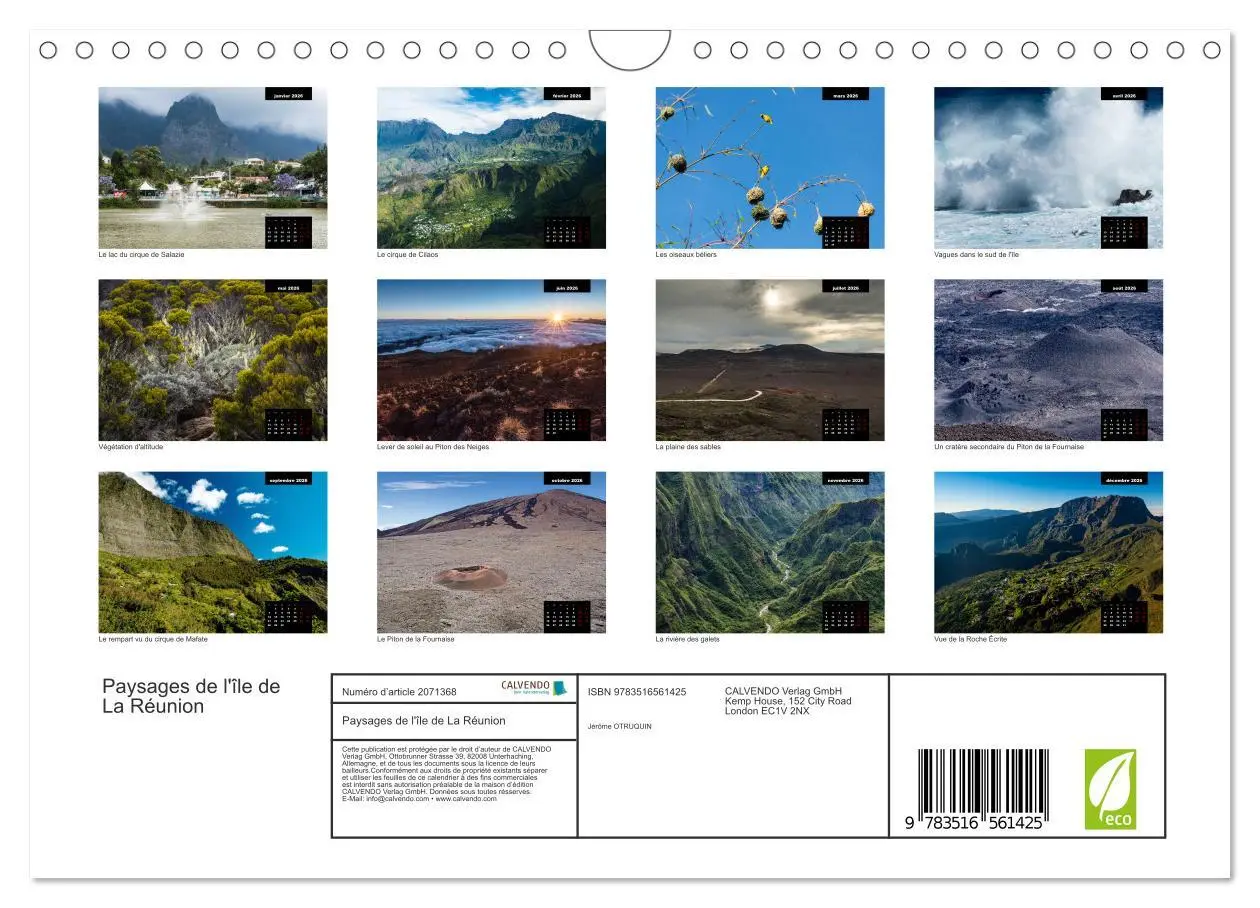 Bild: 9783516561425 | Paysages de l'île de La Réunion (Calendrier mural 2026 DIN A4...