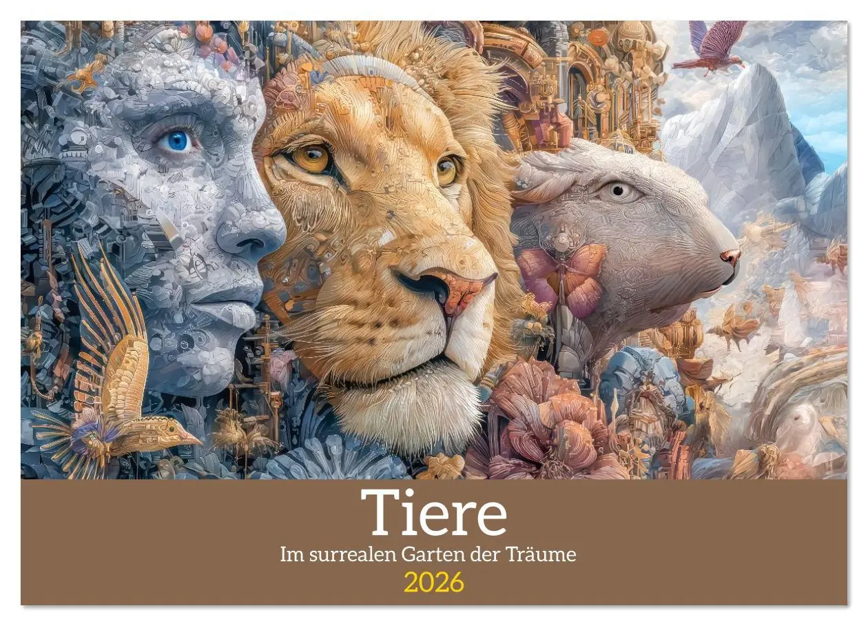 Cover: 9783516631425 | Tiere - Im surrealen Garten der Träume (Wandkalender 2026 DIN A2...