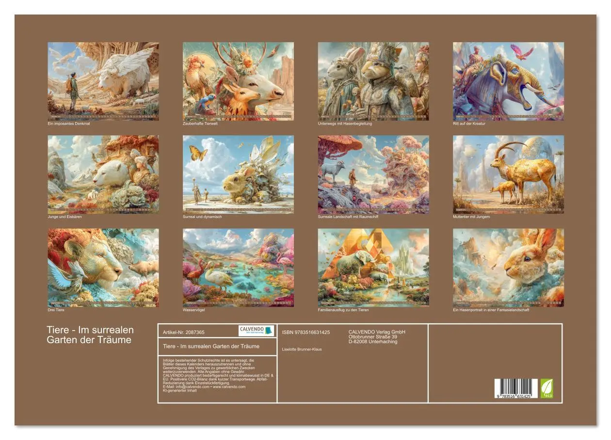 Bild: 9783516631425 | Tiere - Im surrealen Garten der Träume (Wandkalender 2026 DIN A2...